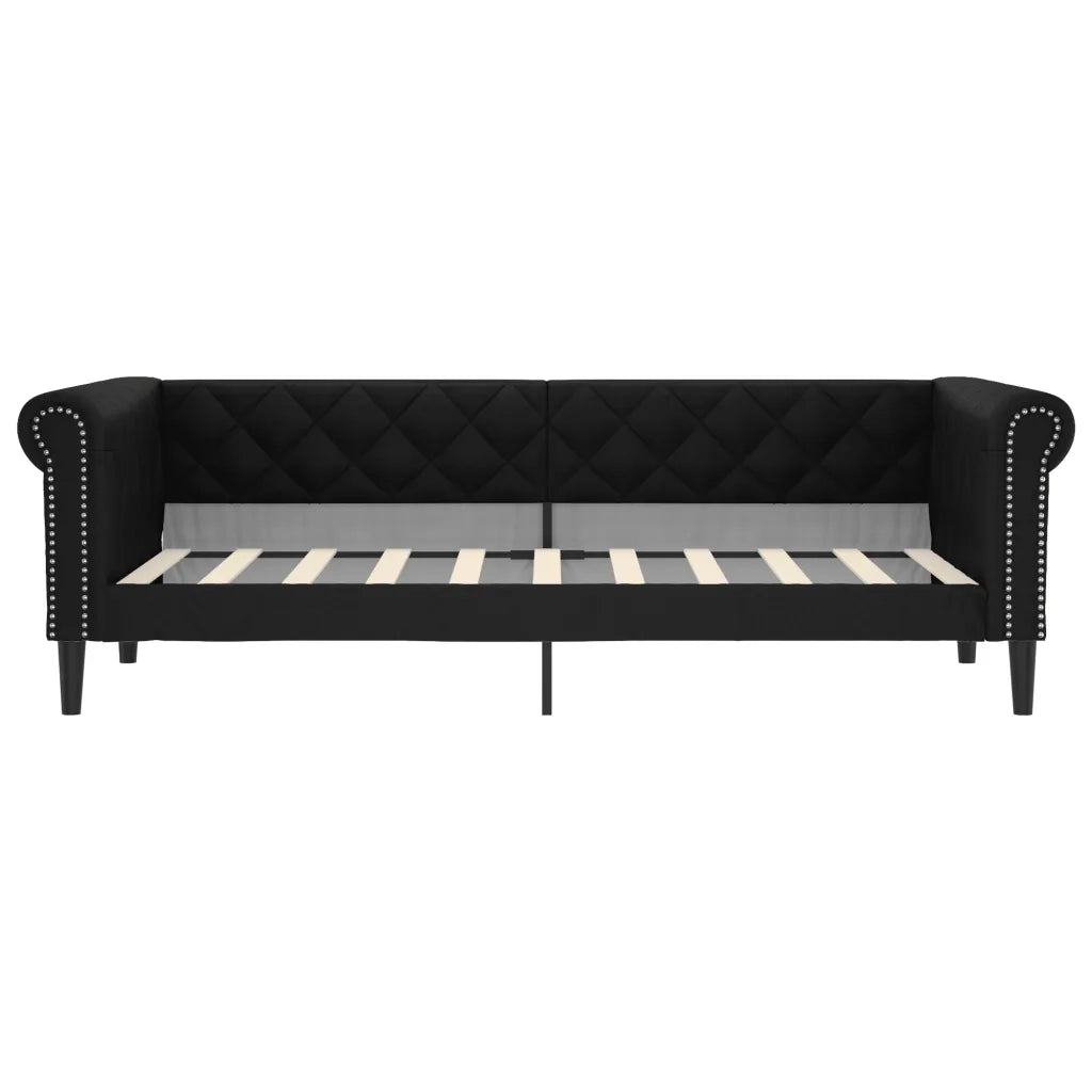 Letto da Giorno Nero 90x190 cm in Similpelle