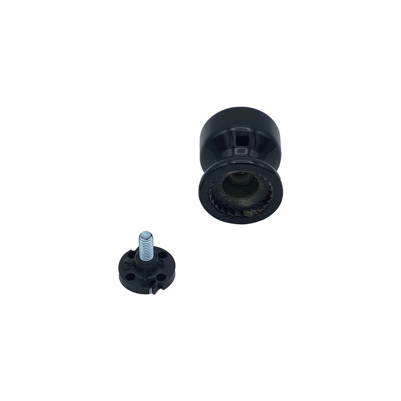Pomolo fisso per porta SAGUATTI 875/50QB in alluminio nero lucido