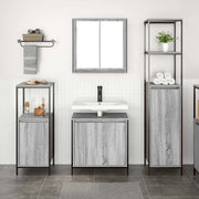 Set di mobili per il bagno con porta 3 pcs Grigio Sonoma e Nero 3328397