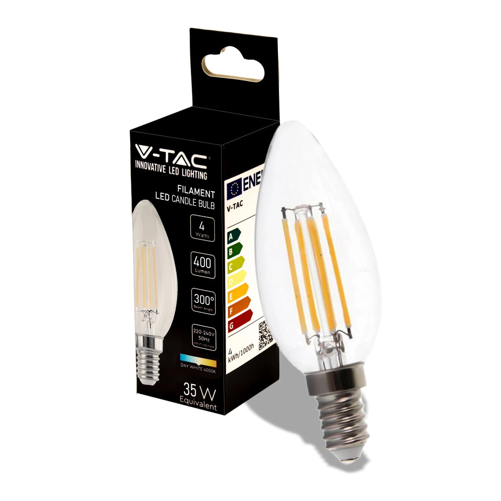 Bulbo filamento di candele a LED 4W 4000K E14