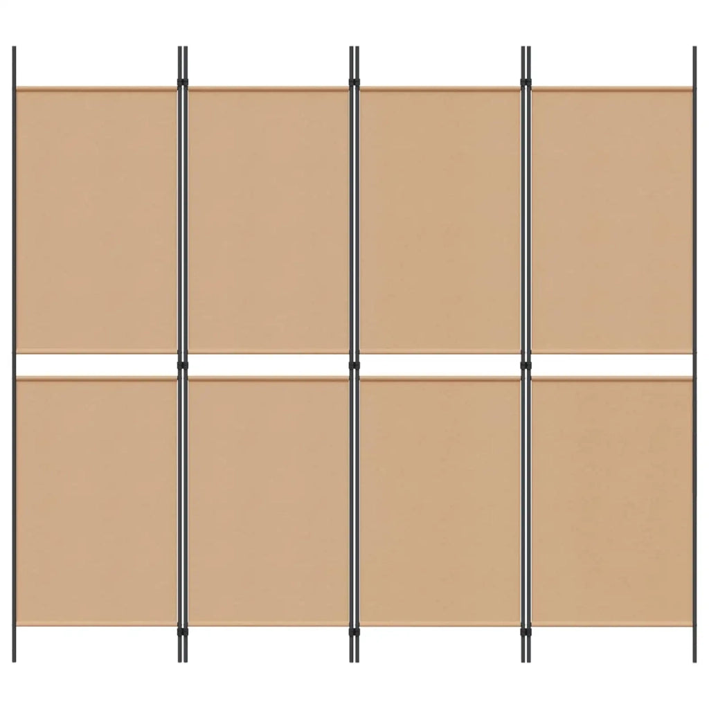 Paravento a 4 pannelli Beige 200 x 180 cm Tessuto