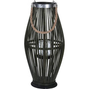 LANTERNA IN BAMBOO VERDE 24X24XH48CM OVALE CON COR