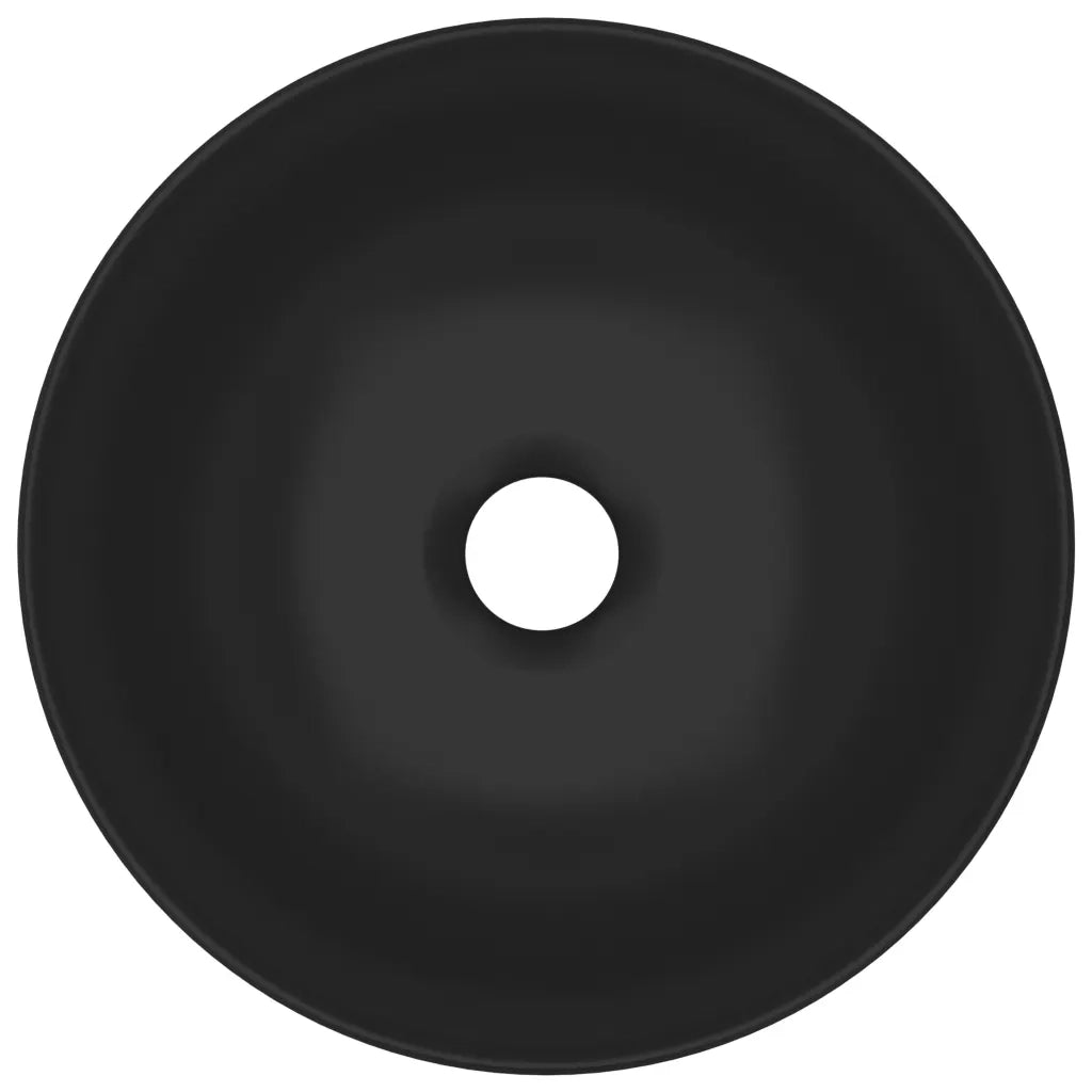 Lavandino da Bagno in Ceramica Nero Opaco Rotondo cod mxl 54367