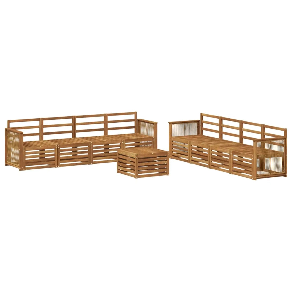 Set di divani da esterno 9 pz Naturale 3384175