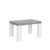 Tavolo Allungabile 130/234x90x77 cm Roxell Mix piano Cemento gambe Bianco Frassino