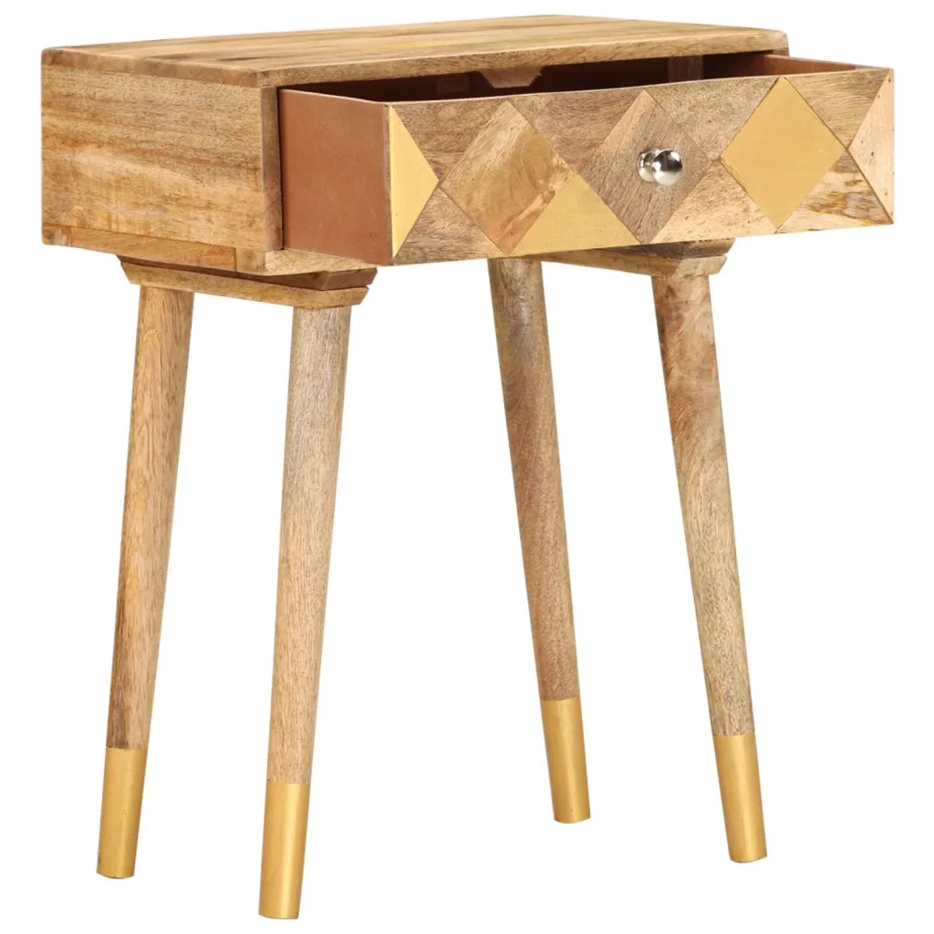 Comodino | Armadio da Notte | Mobiletto da notte 40x30x58 cm in Legno Massello di Mango