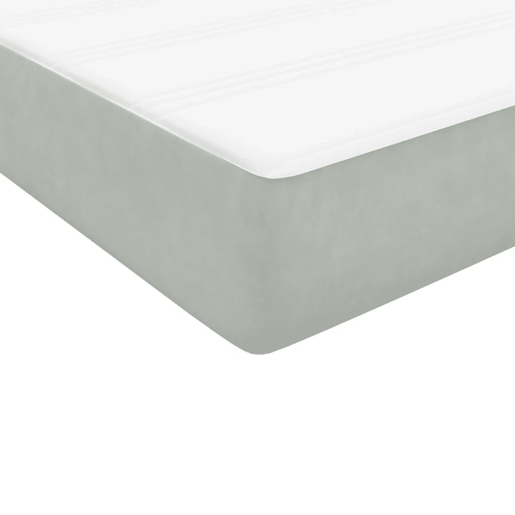 Giroletto a Molle con Materasso Grigio Chiaro 80x220 cm Velluto 3316233