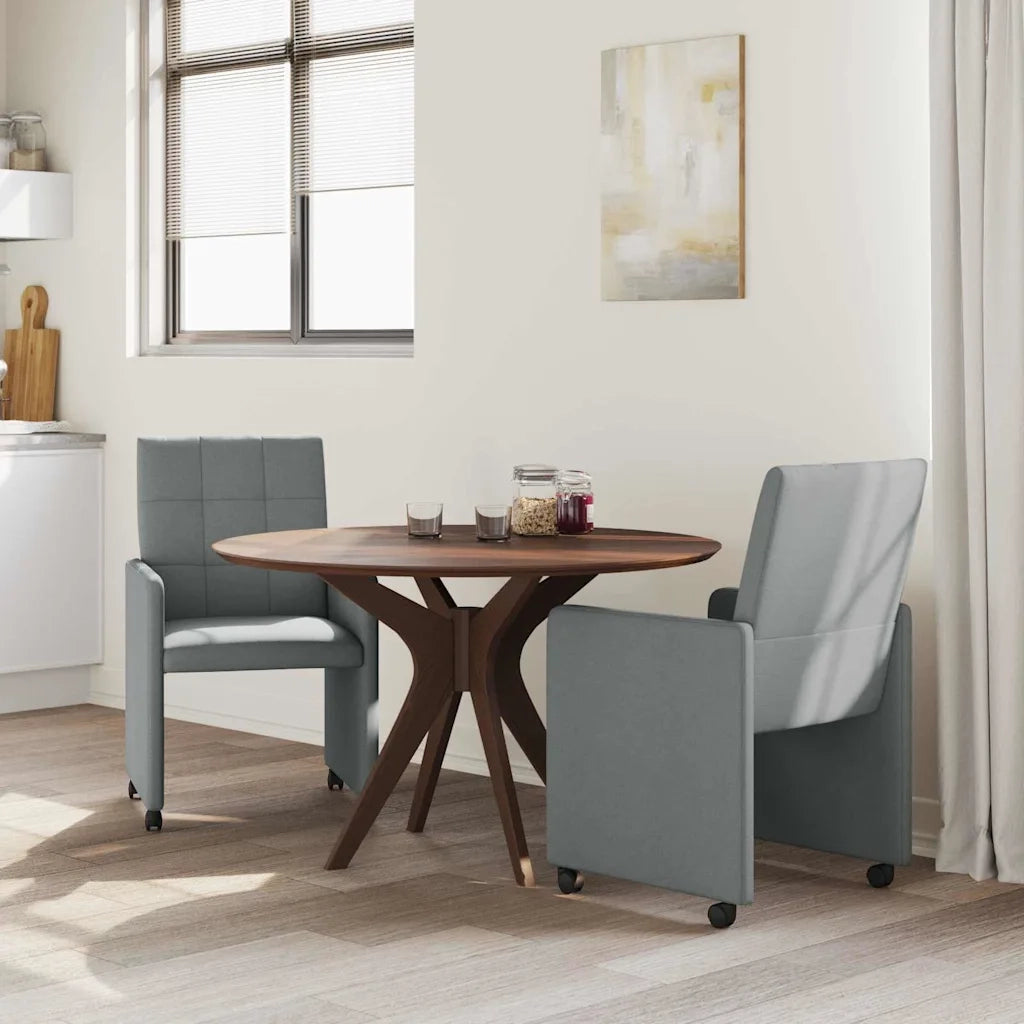 Sedie da Pranzo con Ruote 2 pcs Grigio chiaro 58 x 65 x 94 cm