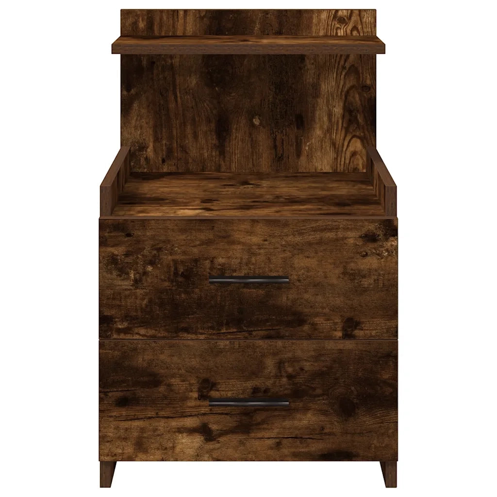Comodini 2 pz con 2 cassetti Rovere Affumicato 40x36,5x62 cm 858641