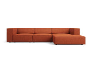 Cosmopolitan Design - Divano angolare destro "Arendal" 4 posti in ciniglia terracotta 