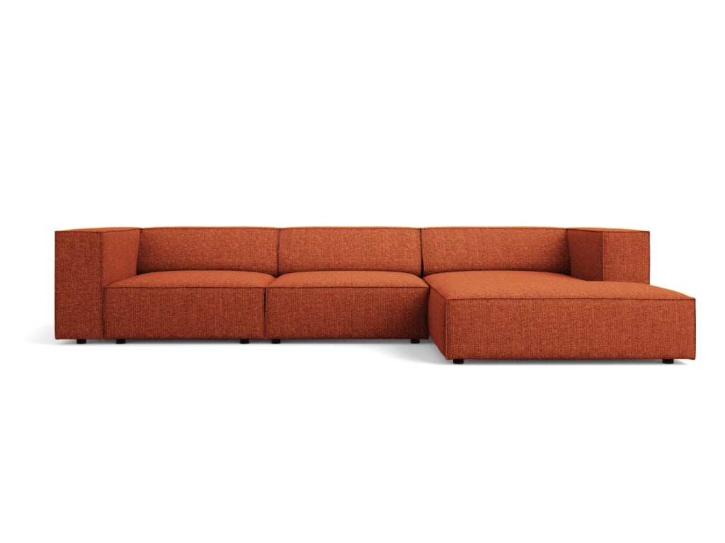 Cosmopolitan Design - Divano angolare destro "Arendal" 4 posti in ciniglia terracotta 
