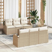 Set Divano da Giardino Beige 55 x 55 x 37 cm polyrattan