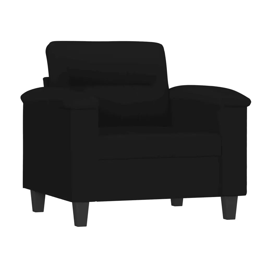 Set Divani 3 pz con Cuscini Nero in Tessuto Microfibracod mxl 107098