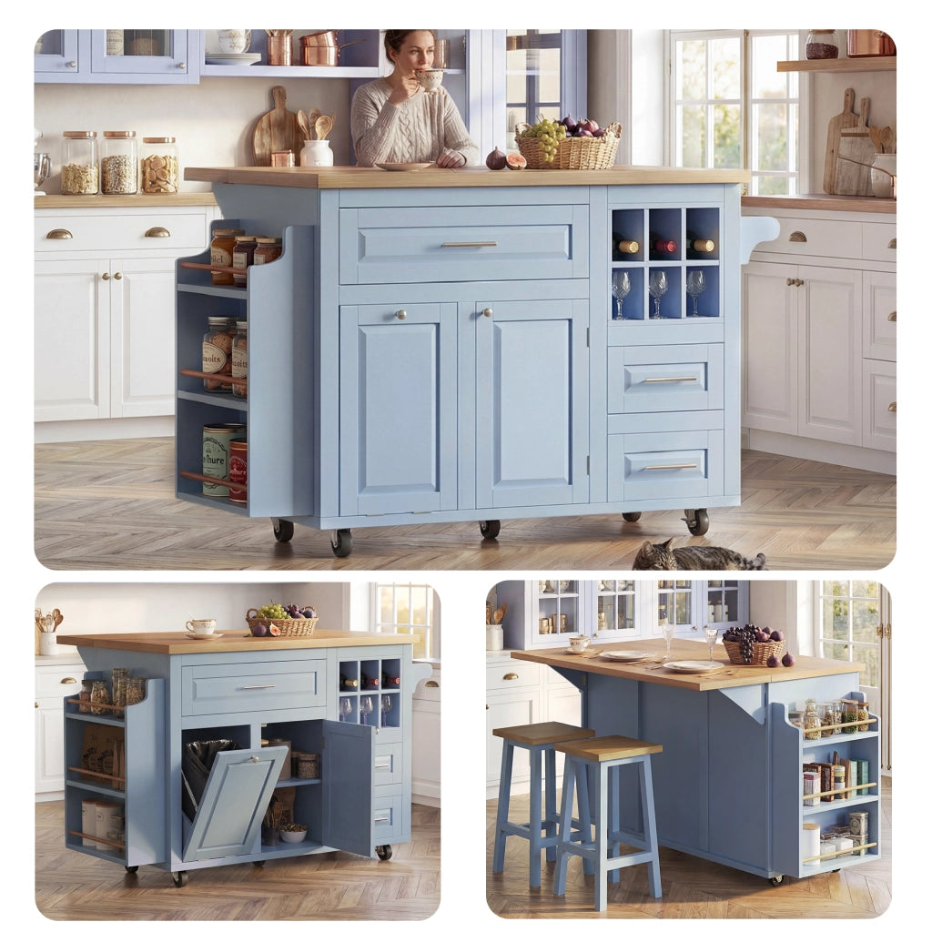 Carrello da Cucina Multiuso con Cassetti e Portabottiglie ¨C MINIMAL ¨C Nero/Bianco