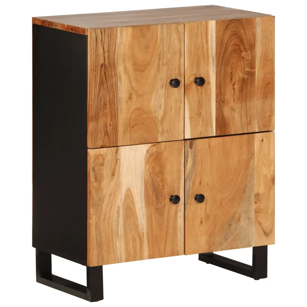 Credenza con 4 Ante-Buffet-Armadio da cucina 60x33x75 cm in Legno Massello di Acacia