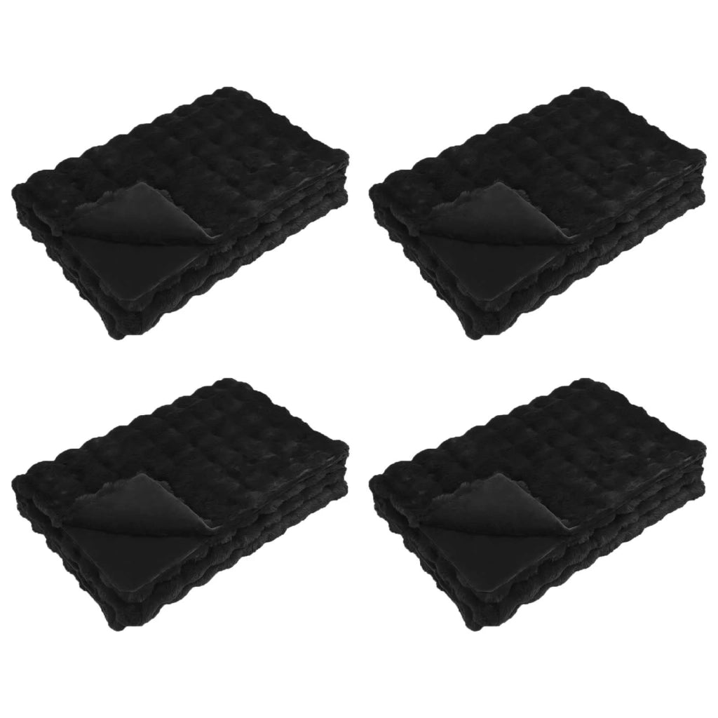 Coperta antiscivolo in sintetica di coniglio Olite 4 pcs Nero