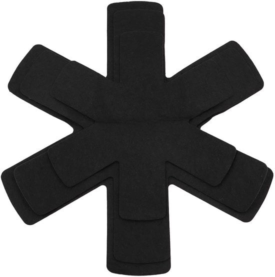 Protezione per pentole a pile 3 pezzi - Mattonelle di velluto adattabili - Protezione contro le graffi - Antiscivolo - Isolamento termico - Adatto per pentole da 26/35,5/38 cm - Protezioni per pentole