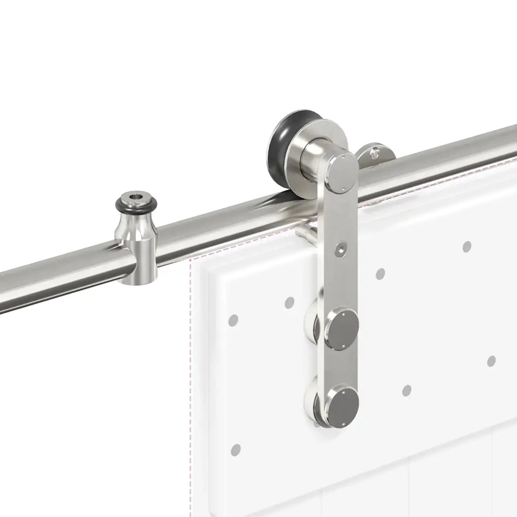 Kit Binari Porta Scorrevole 200 cm Acciaio Inossidabile Argento