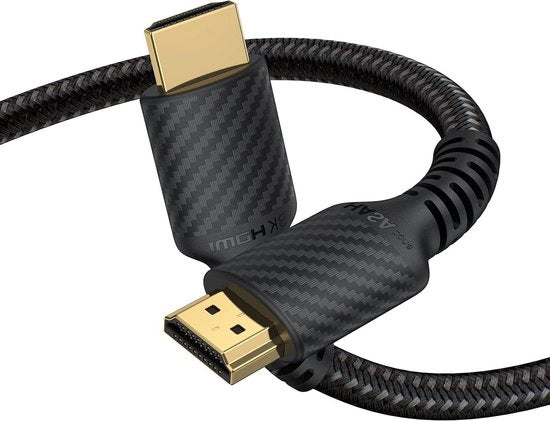 Cavo HDMI 2.1 - 3M di lunghezza - 48Gbps - Ultra Alta Velocità - certificato ufficiale - 8K @60Hz - 4K @120Hz - 144Hz - HDCP 2.2 & 2.3 - 4:4 - eARC - HDR10 - cavo HDMI - avvolto in nylon - con rapporto di test.