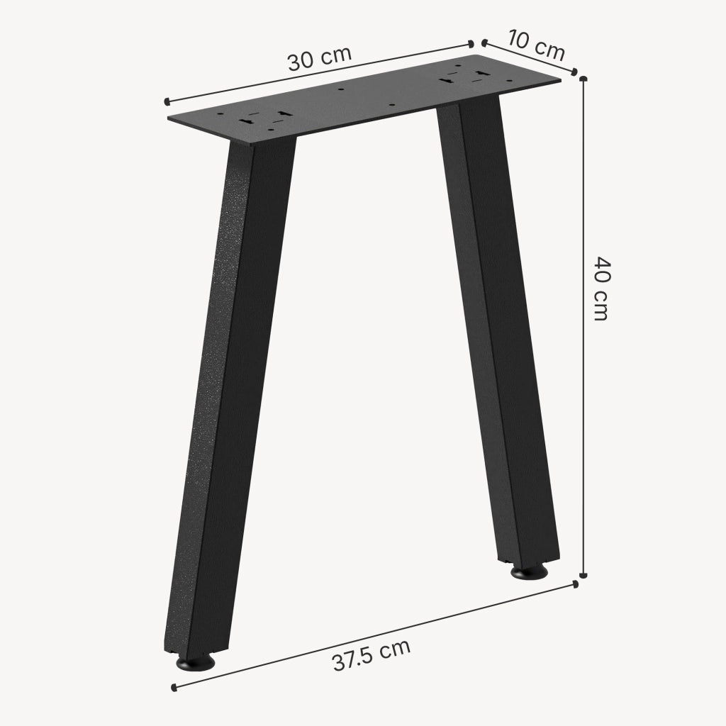 Set di 2 Gambe Mariager per Mobili 'Fai da Te' in Acciaio (AxL) 40 x 37,5 cm - Nero Opaco [en.casa]