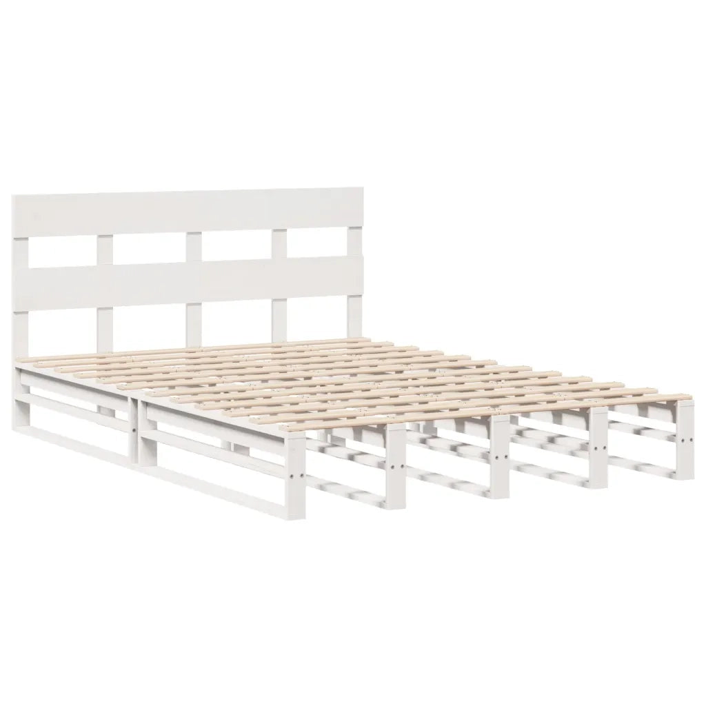 Letto senza Materasso Bianco 150x200 cm Legno Massello di Pino 3302298