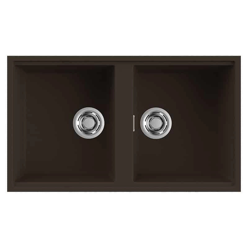 Lavello Elleci Incasso 2 vasche 83,6x48,8 Best 450 Sottotop Granitek Espresso Marrone LGB45078BSO