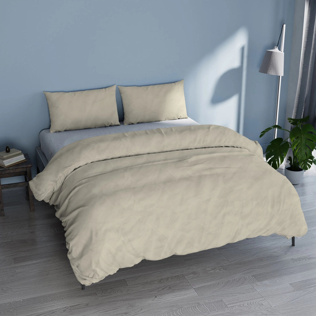 Copripiumino Matrimoniale con Sacco e Federe Linea Water Washed Crema
