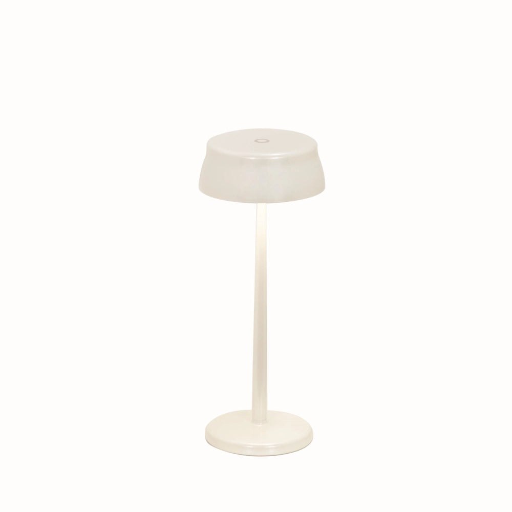 Zafferano Sister Light Wi-fi Lampada a led smart da tavolo Bianco Perlato ricaricabile e dimmerabile