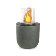 Camino a bioetanolo Agazzano, Caminetto ecologico, Focolare senza fumo, Riscaldatore ad etanolo, Made in Italy, 35x35 h55 cm, Verde