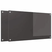 Set di 2 paraschizzi da cucina moderni ed eleganti 90 x 50 cm resistenti al calore in vetro temperato grigio scuro 02_0056245