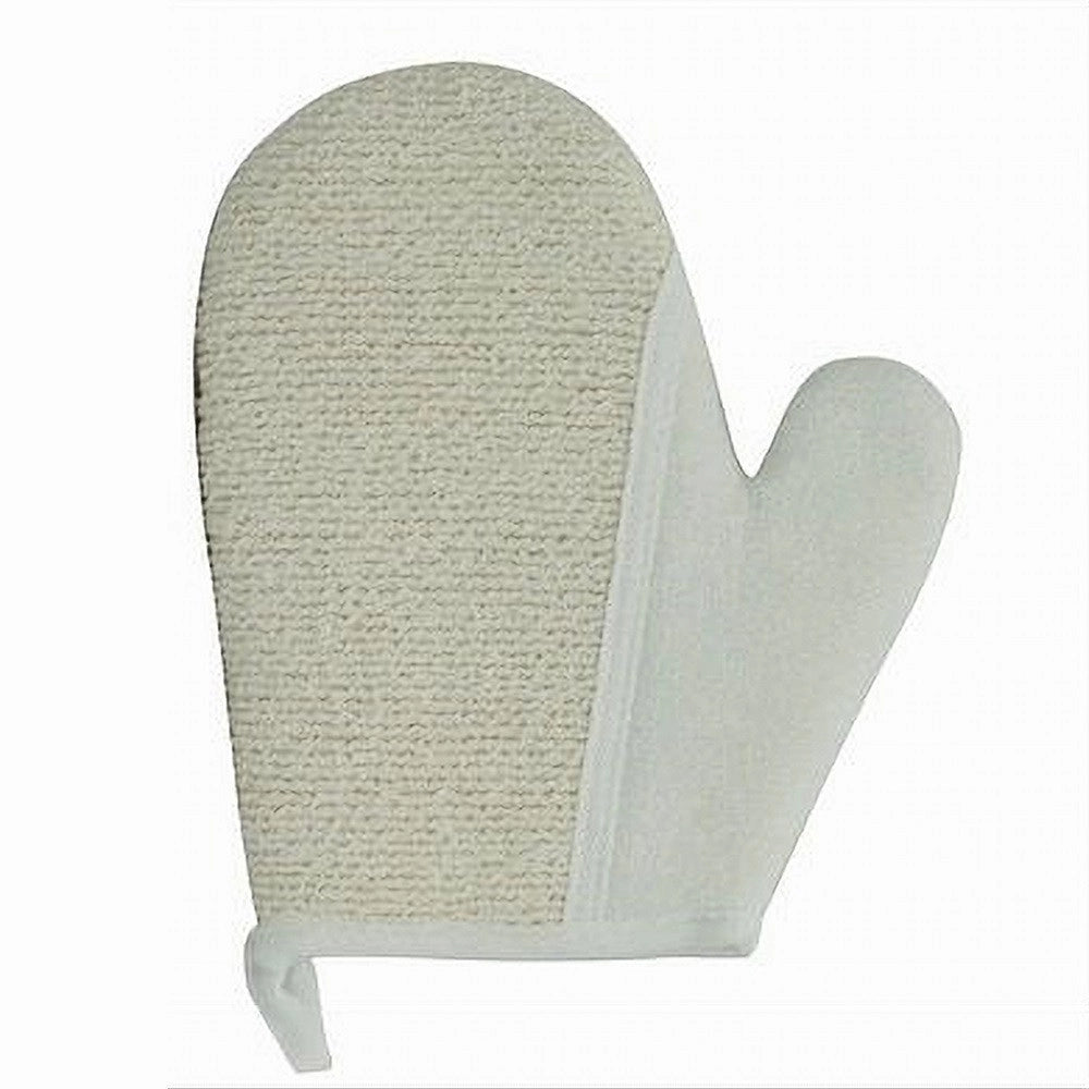 Trade Shop - Guanto Doccia Bagno Esfoliante Cura Pulizia Della Pelle Corpo 21 Cm Bianco 79660 -