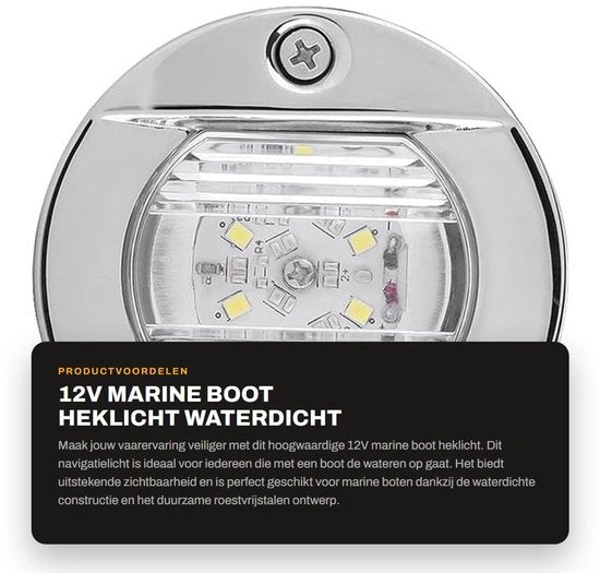 Luce di Navigazione per Barche da 12V - Impermeabile - Facile da Installare - LED - Acciaio Inossidabile - Adatto per Barche da Diporto
