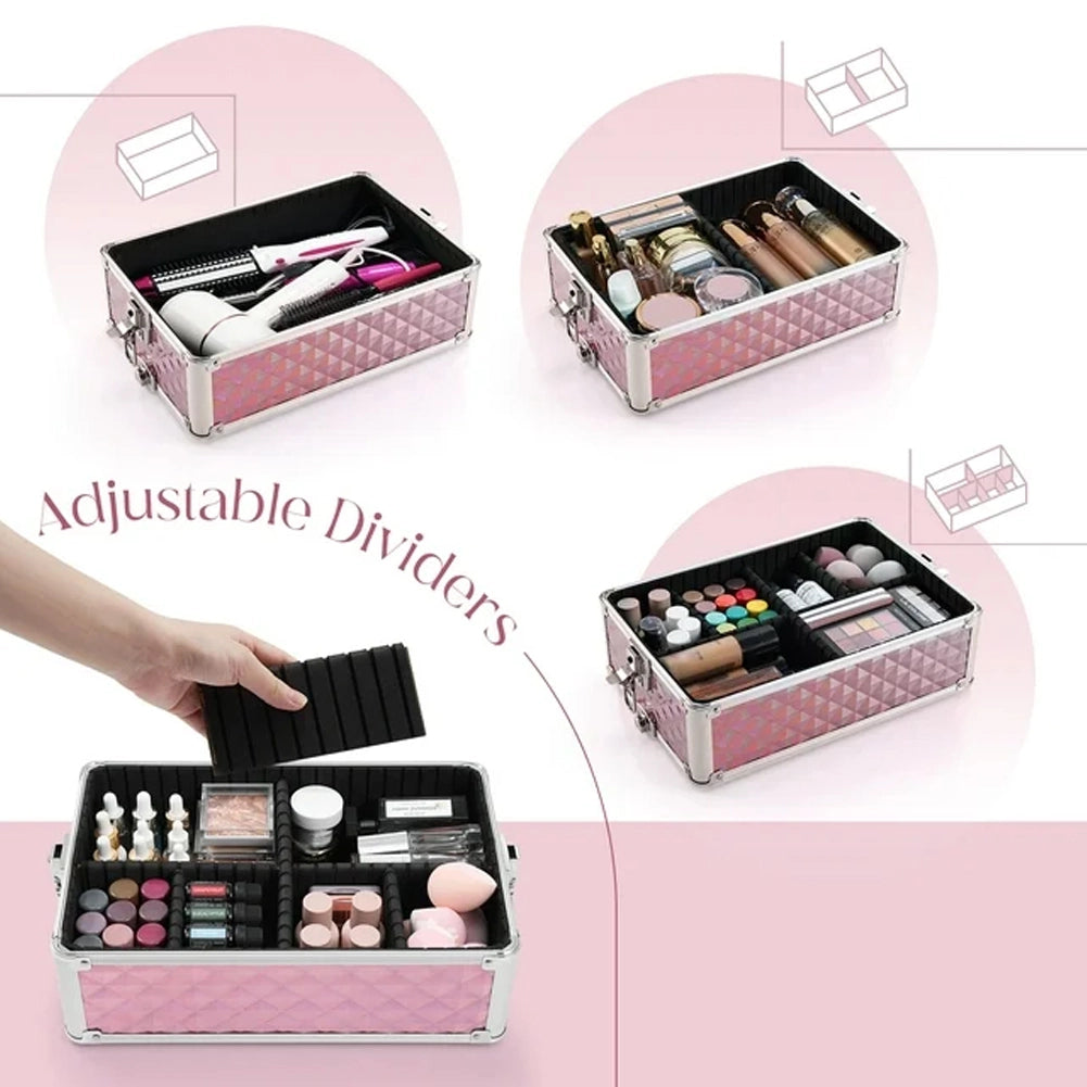Trolley Professionale 3in1 Makeup Estetista Beauty Case con Ruote Staccabili 4 scomparti