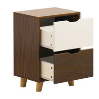 Comodino 2 Cassetti 39x30x55 cm  in Legno Effetto Zebrano