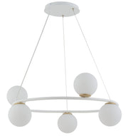 Lampadario Gama Koło anello bianco 5 sfere G9 Sigma