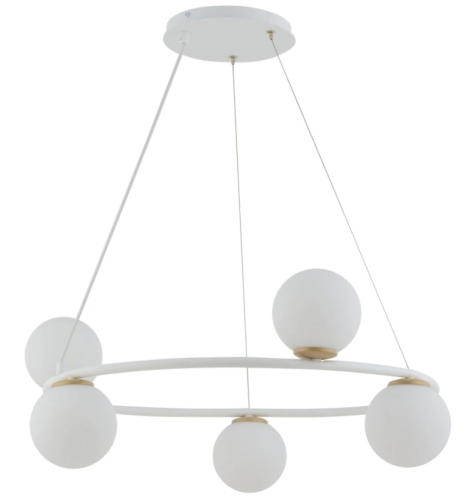 Lampadario Gama Koło anello bianco 5 sfere G9 Sigma