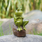 Decorazione per giardino in forma di rana - creativo - 1 pezzo - verde - poliuretano - 30 cm