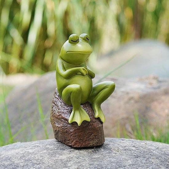 Decorazione per giardino in forma di rana - creativo - 1 pezzo - verde - poliuretano - 30 cm
