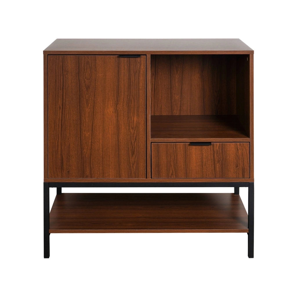Credenza a 1 anta in legno di noce, 80cm, noce