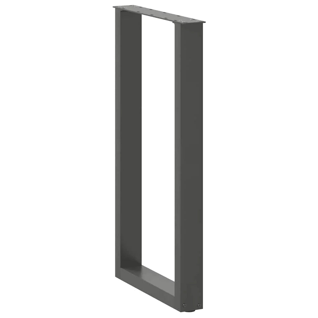 Set di 2 gambe per tavolo da bar a forma di U con piedini regolabili 40 x 90 cm design moderno in acciaio antracite 02_0057458