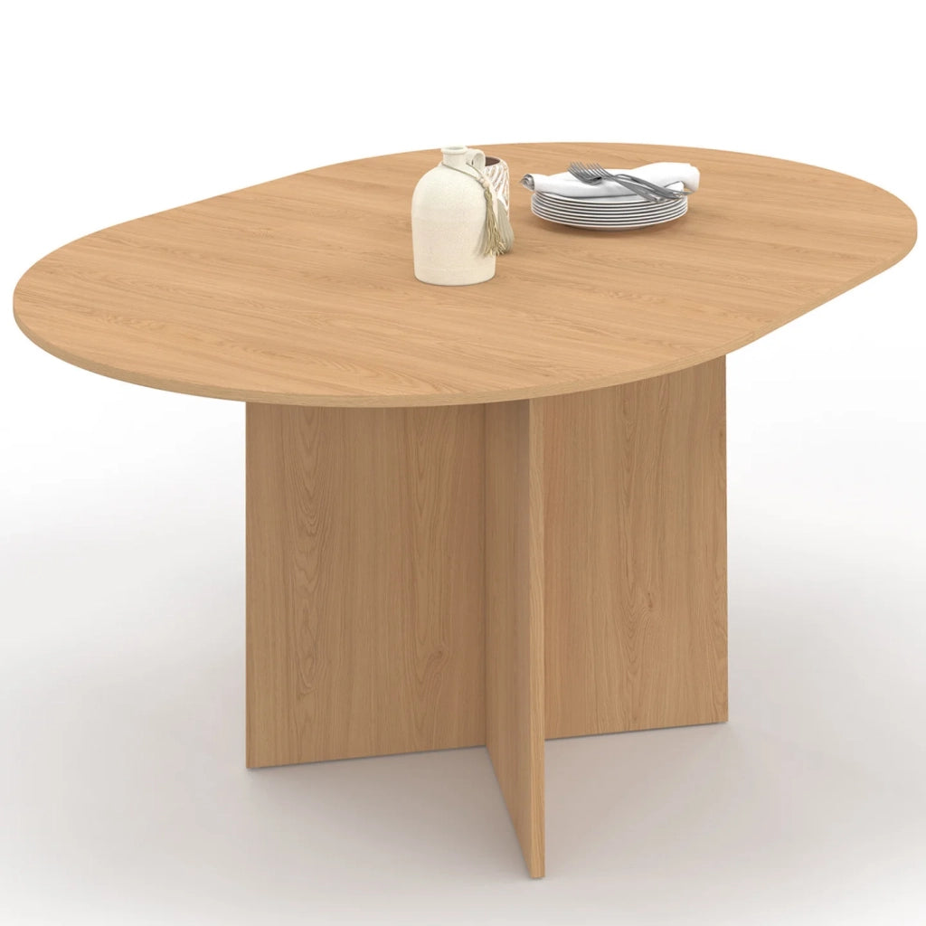 IDMarket - Tavolo da pranzo ovale allungabile MARTHE 4-8 persone effetto faggio 110-150 cm