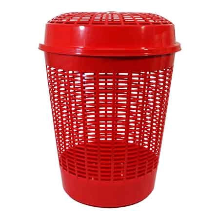 CESTA TRAFORATA PORTABIANCHERIA 'EUROPA' Ø 46,5 x h 56 cm, 65 lt - Col. Rosso