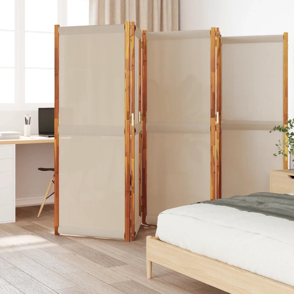 Divisorio Ambienti | Divider per stanze | Paravento a 5 Pannelli Tortora 350x180 cm