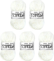 Set di cardini e fili di cotone - cardini a pelo morbido - confezione da 5 pezzi - 891 IJsbeer - Bianco