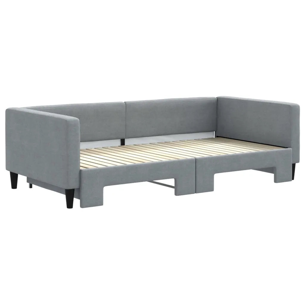 Divano Letto con Letto Estraibile Grigio Chiaro 100x200 Tessuto 3196583