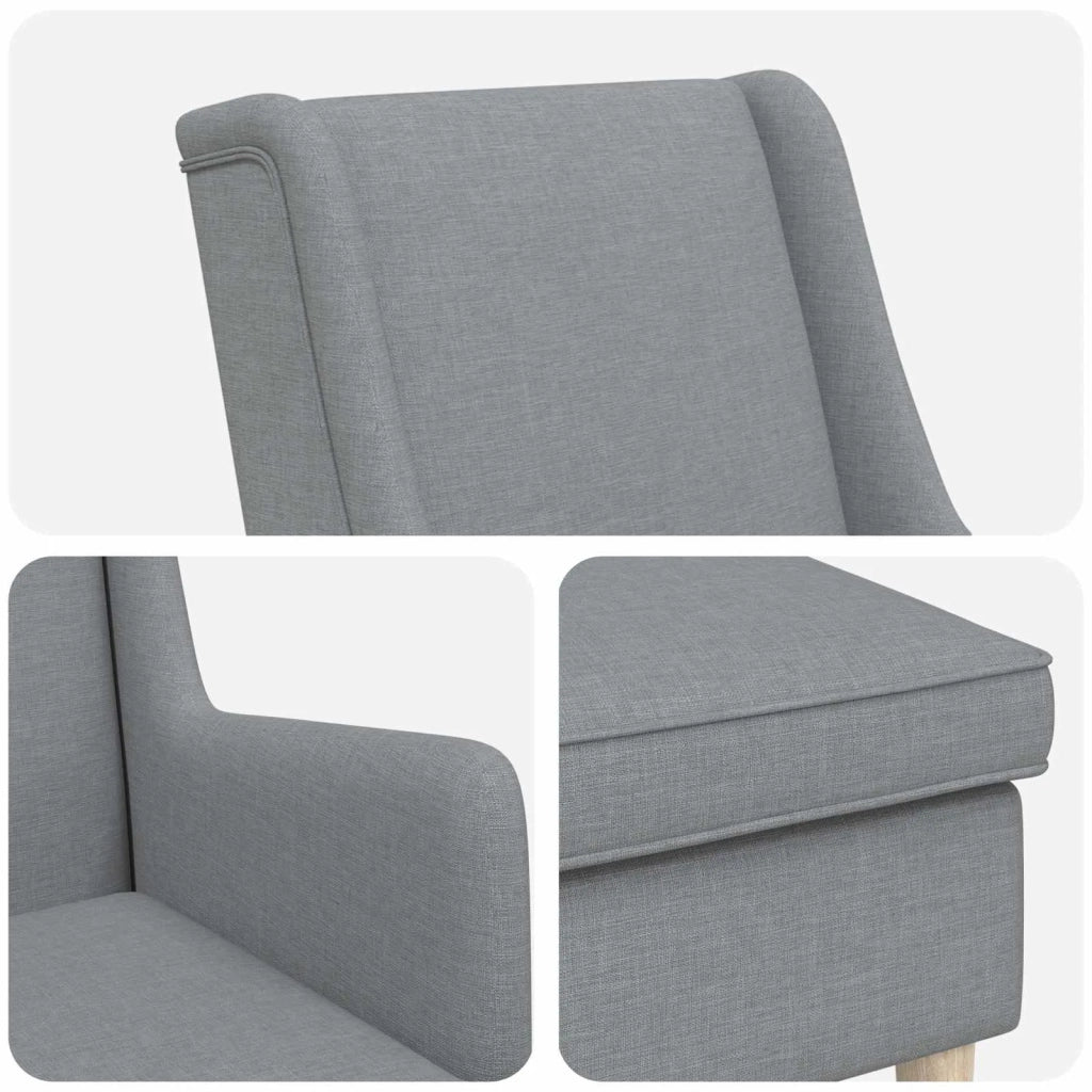 Poltrona con Ottomano 2 pz Grigio Chiaro Tessuto 3418852