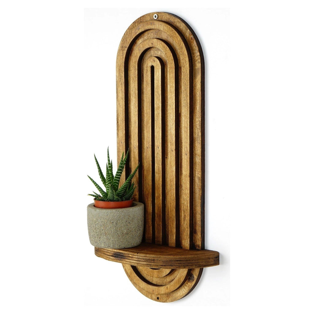 Pernumia, Mensola un Ripiano, 20x9x40h cm Marrone Rovere Chiaro