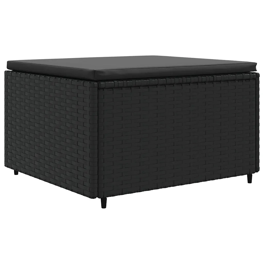 Set Divani da Giardino 4 pz con Cuscini Nero in Polyrattan