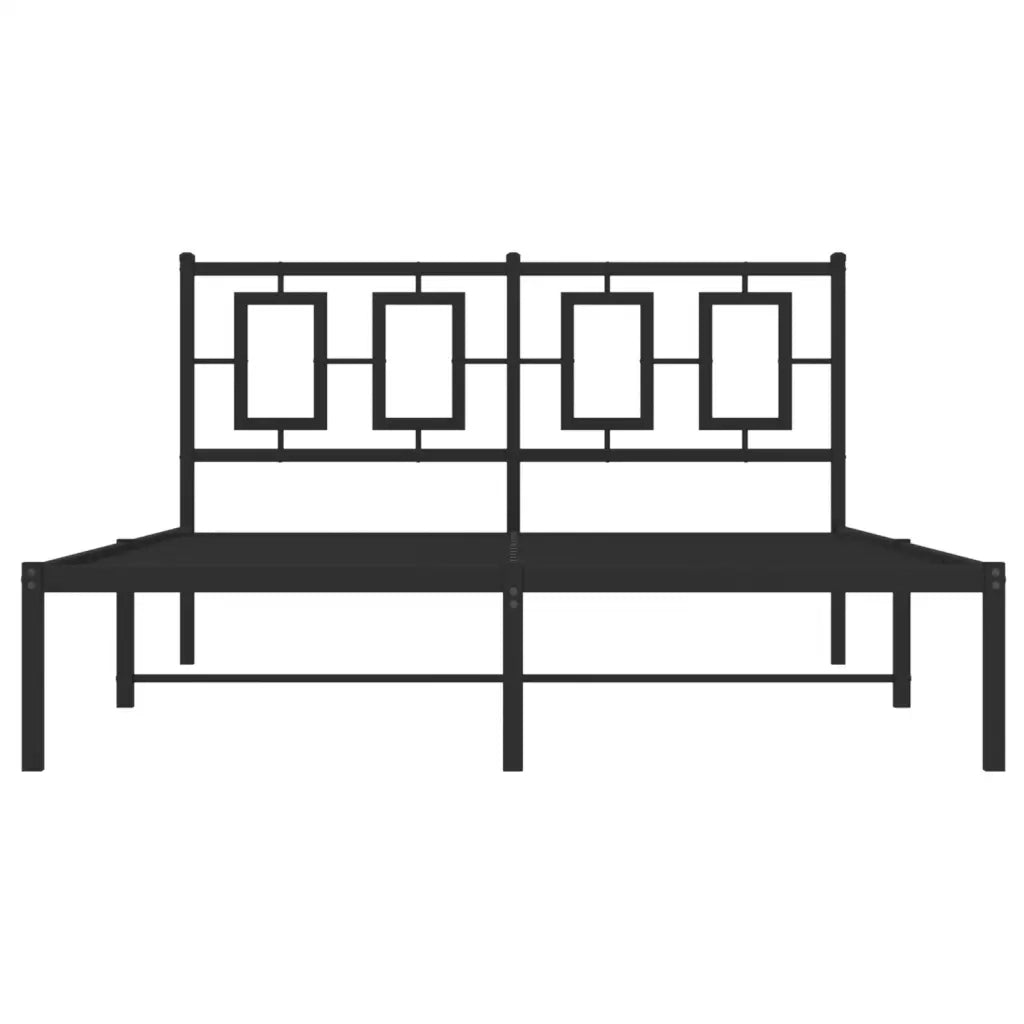 Giroletto con Testiera in Metallo Nero 135x190 cm