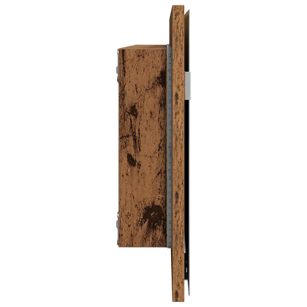 Specchio-Specchio per Bagno Legno vecchio 80 x 37 cm Vetro e Legno Ingegnerizzato